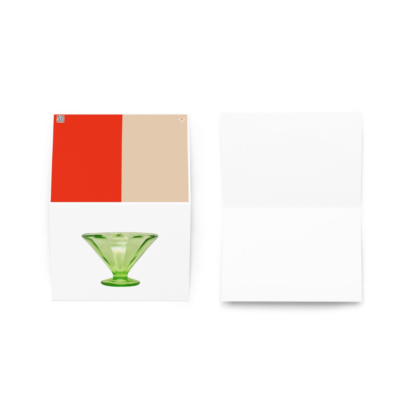 Green Glassware Blank Note Card