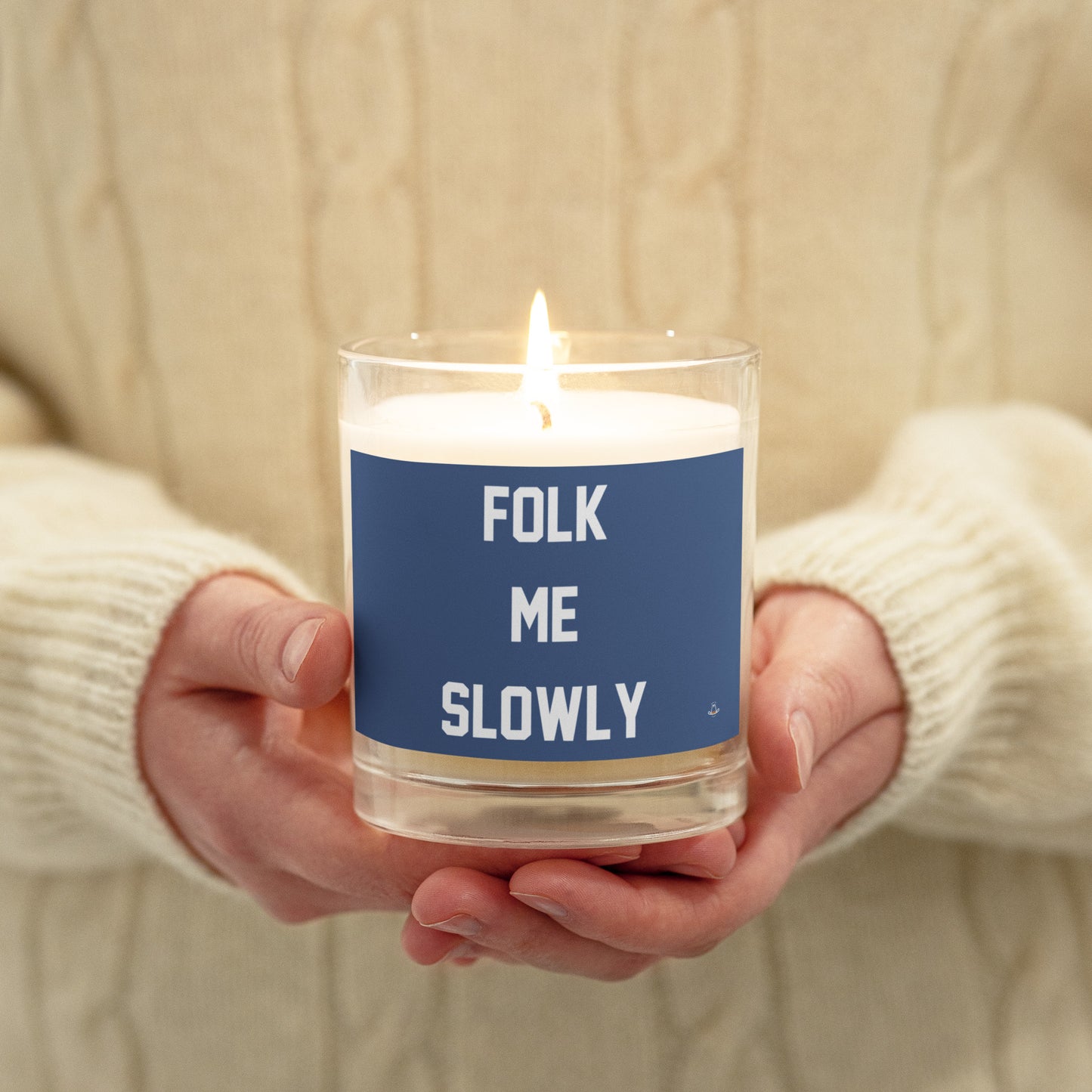 Folk Me Slowly Jar Candle | Blue